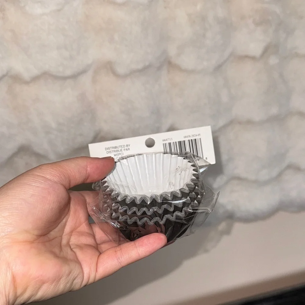 Set of Black , White  interior Cupcake Liners brand new never used